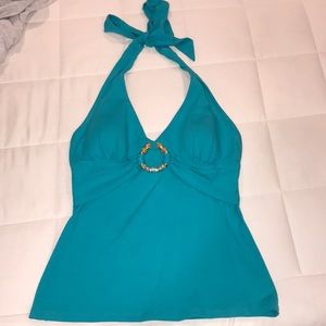 Cache turquoise Tie Up Halter Top